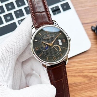    Vacheron Constantin Imported Genuine Cowhide Strap  Black 40mm Watch